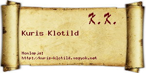 Kuris Klotild névjegykártya